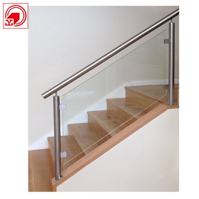 YLJ Top grade customized stair glass railing balustrade stainless steel handrail