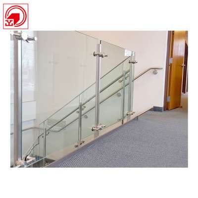 YLJ Best quality frameless glass aluminium balustrade design staircase handrail