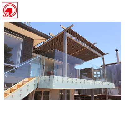 YLJ finely process Aluminum tempered glass stair balcony balustrade hand rail